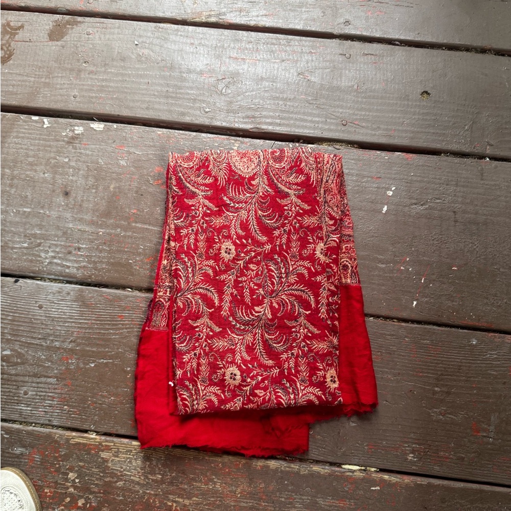 Red and Gold Patterned Fabric